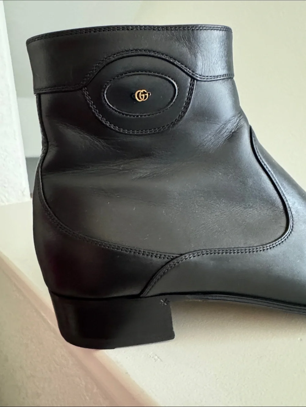 Gucci Men's Adel GG Leather Ankle Boots